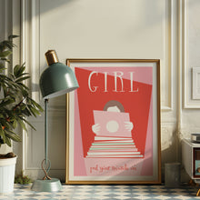 Load image into Gallery viewer, Girl Put Your Records On Poster (RED)