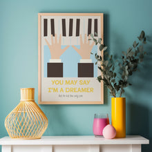 Load image into Gallery viewer, john lennon imagine song lyric poster
