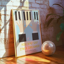 Load image into Gallery viewer, john lennon imagine song lyric poster
