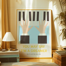 Load image into Gallery viewer, john lennon imagine song lyric poster
