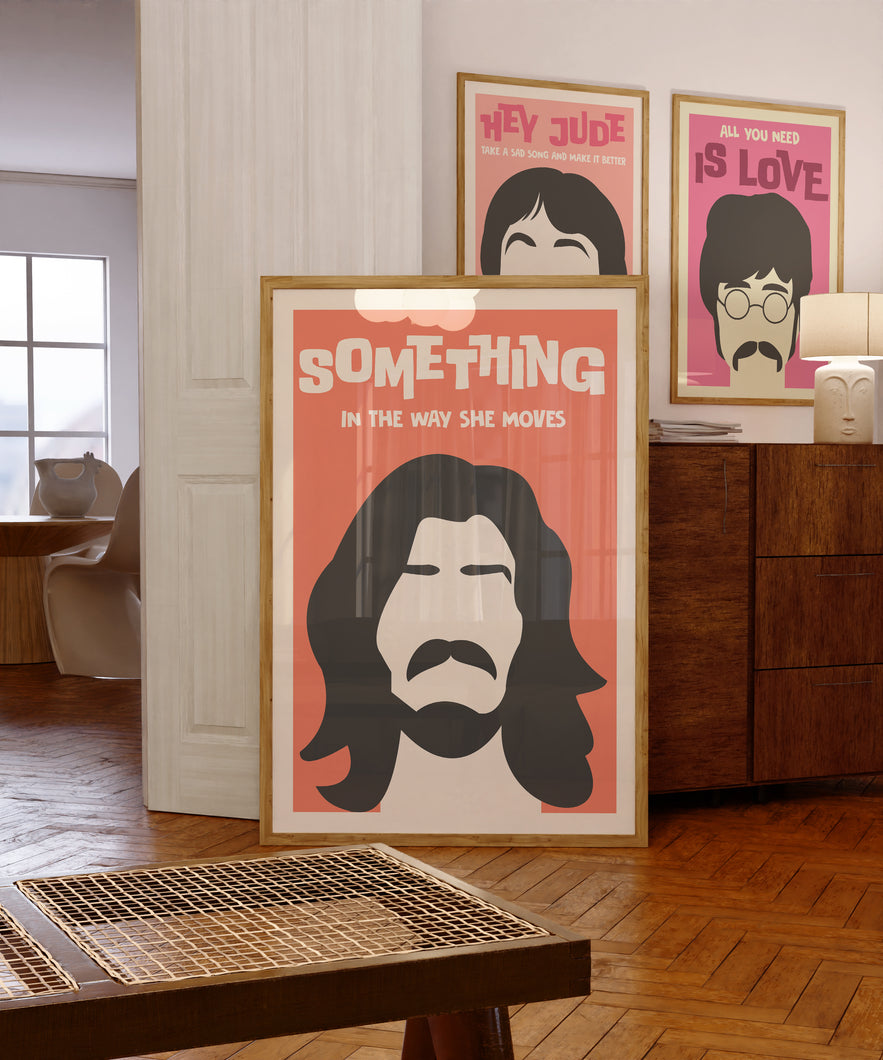 Beatles Something Song lyric poster