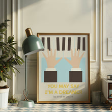 Load image into Gallery viewer, john lennon imagine song lyric poster
