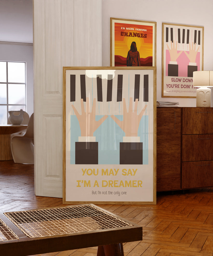 john lennon imagine song lyric poster