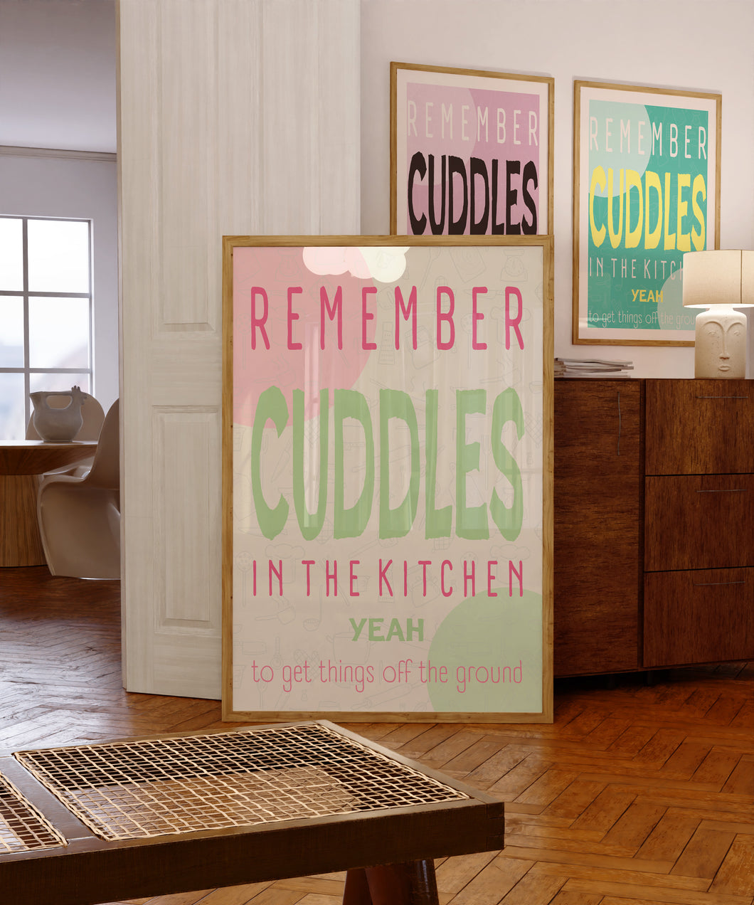 Cuddles In The Kitchen Poster