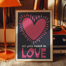 Load image into Gallery viewer, all you need is love poster

