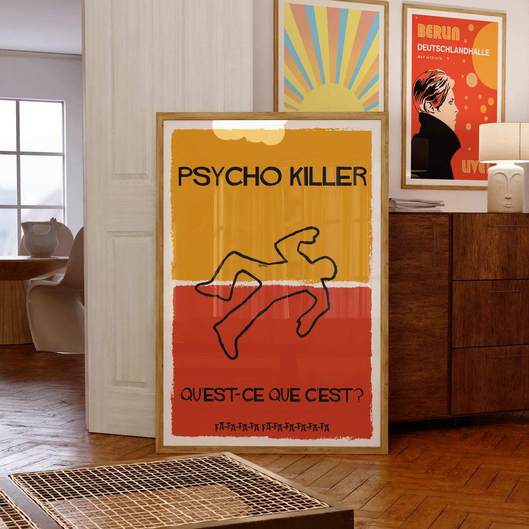 Talking Heads Psycho Killer Song Lyric Poster