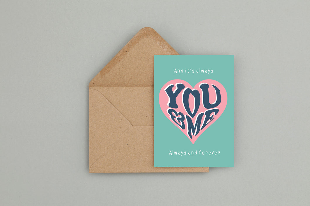 You And Me Song Greeting Card